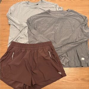 Vuori Bundle, 2 tops and shorts, size M
